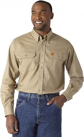 Wrangler Riggs Workwear Men's FR Flame Resistant Two Pocket Work Shirt